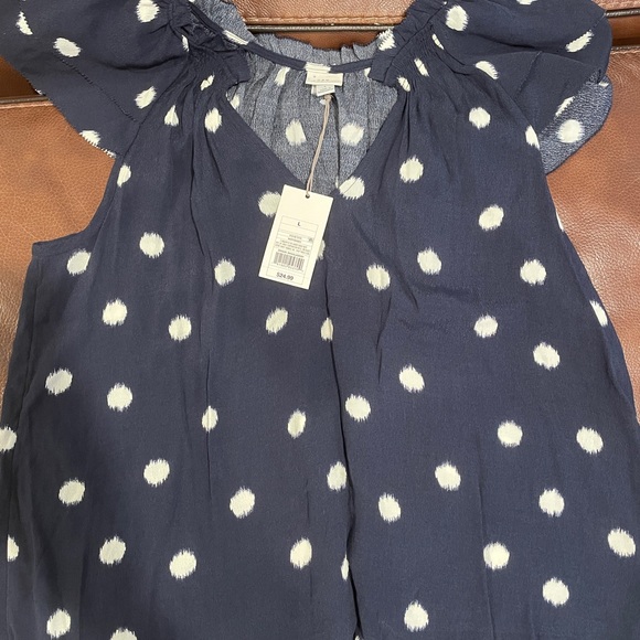 A New Day Navy Polka Dot Blouse - Picture 1 of 2